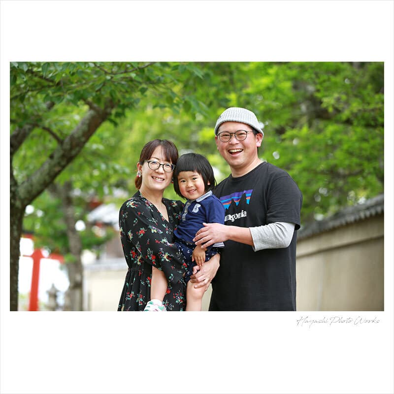 奈良で家族写真をロケーション撮影