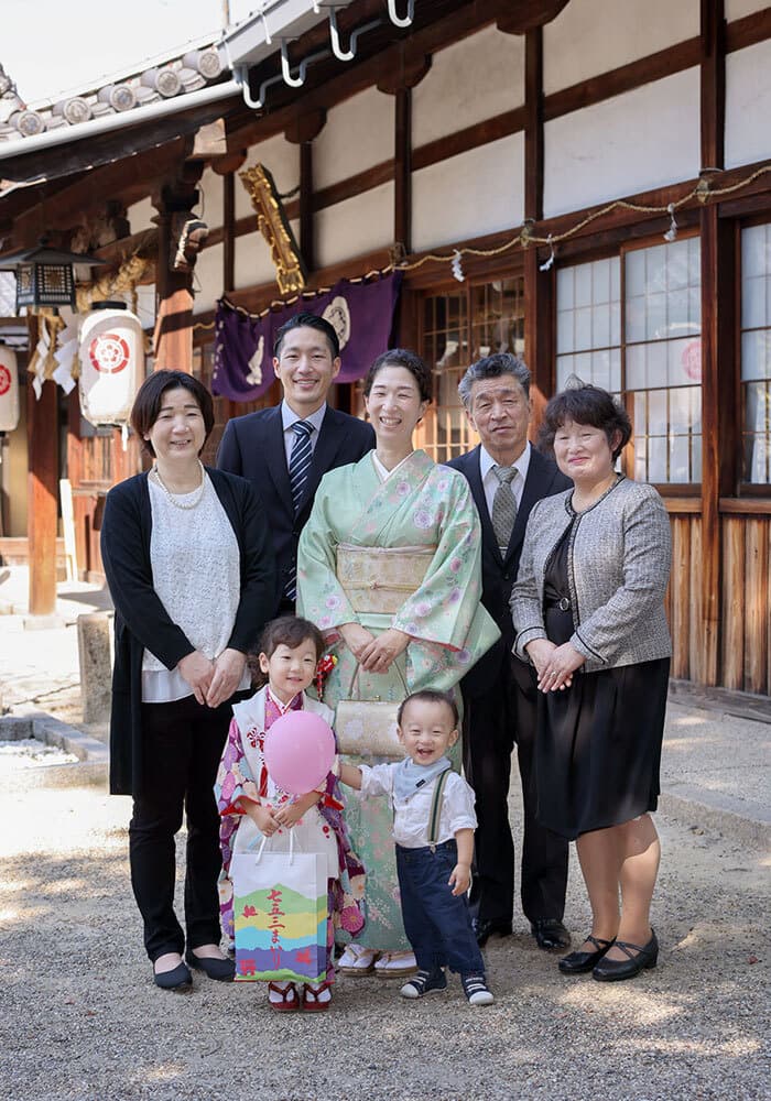 枚方市の片埜神社で七五三出張撮影
