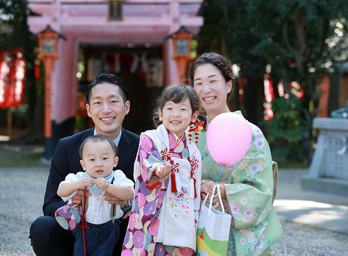 枚方市の片埜神社で七五三出張撮影